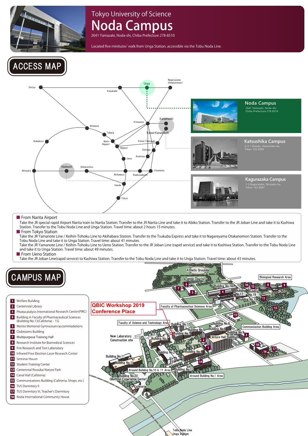 Noda Campus 2641 Yamazaki, Noda-Shi, Chiba Prefecture 278-8510