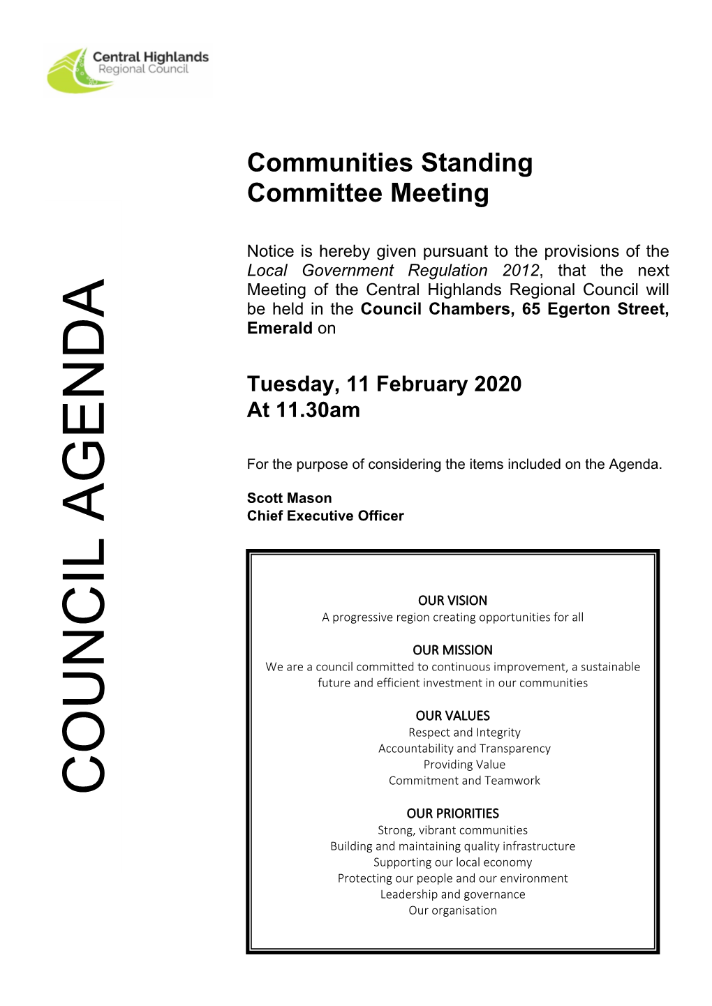Communities Standing Committee Meeting