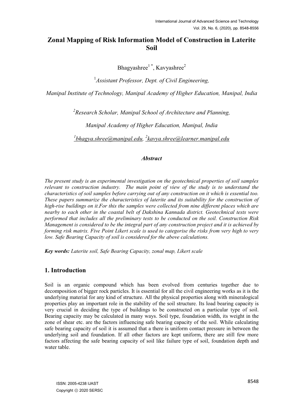 Zonal Mapping of Risk Information Model of Construction in Laterite Soil