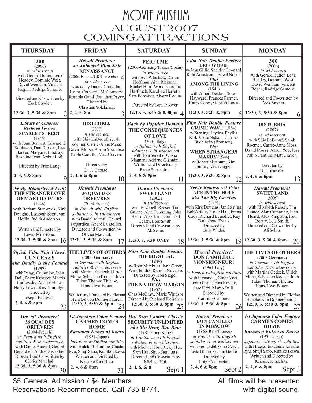 Download August 2007 Movie Schedule