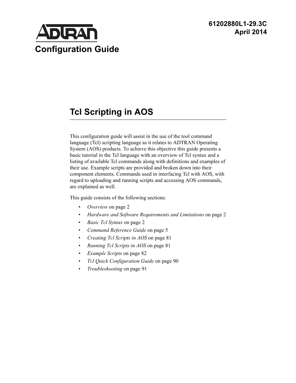Configuration Guide Tcl Scripting in AOS