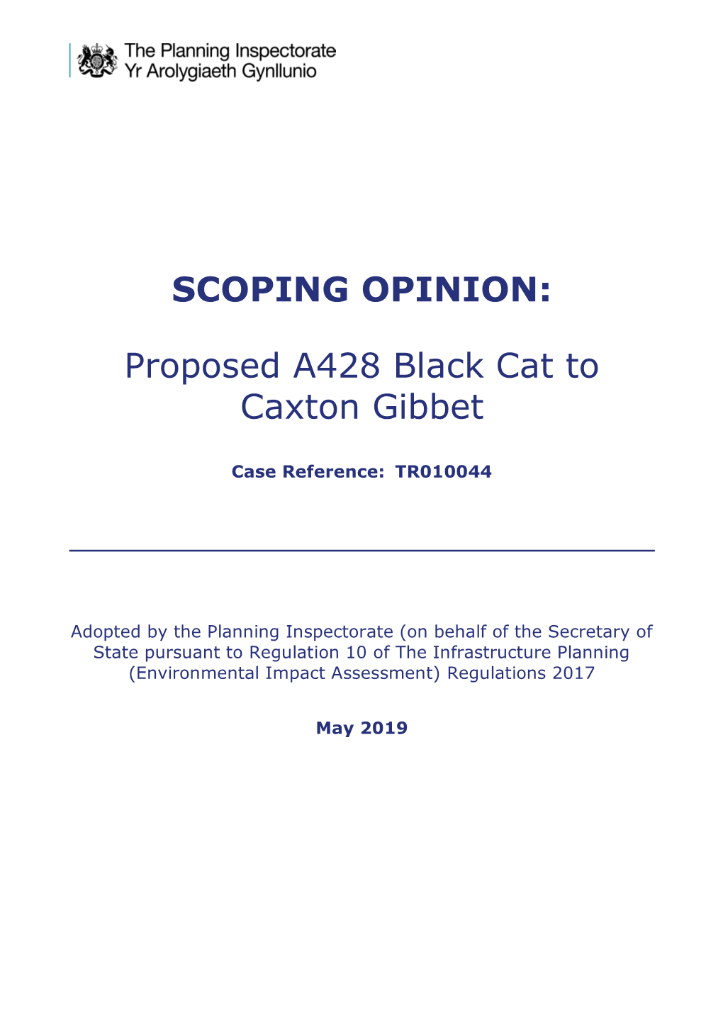 SCOPING OPINION: Proposed A428 Black Cat to Caxton Gibbet