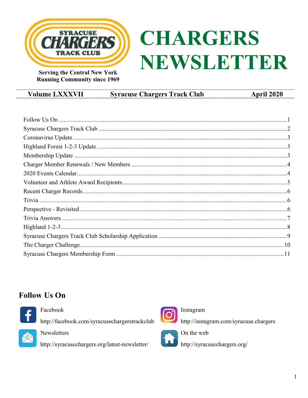 Chargers Newsletters on the Web