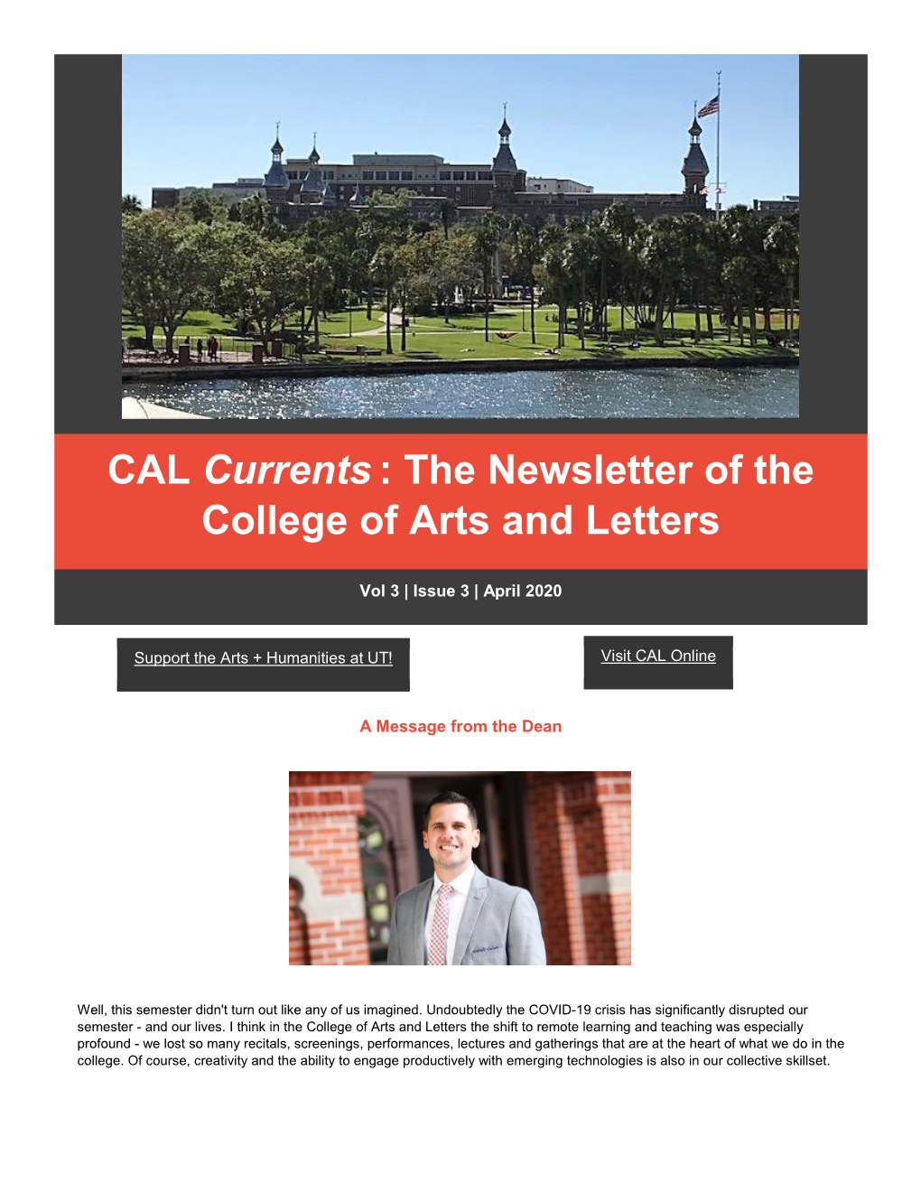 CAL Currents: the Newsletter of the College of Arts and Letters