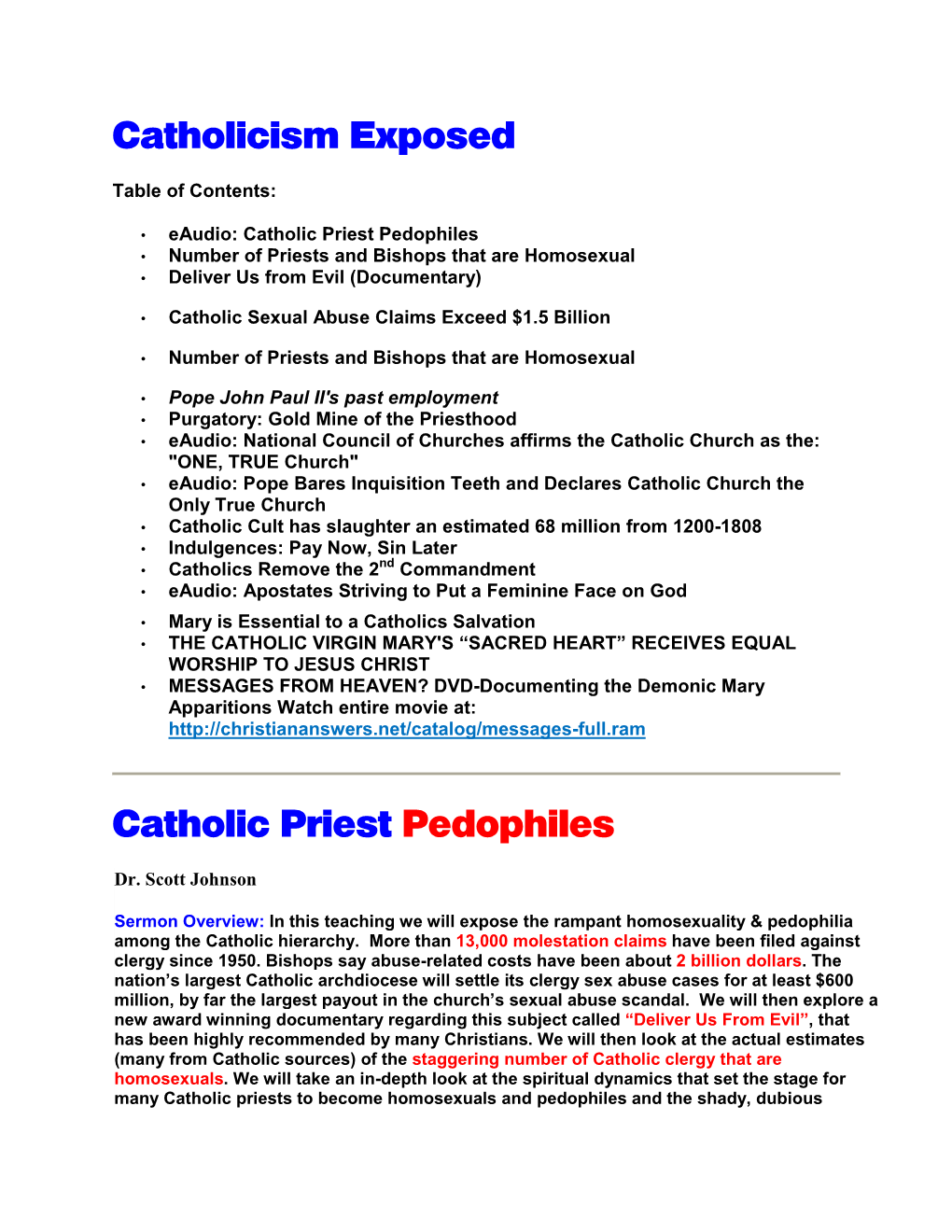 Catholicism Exposed