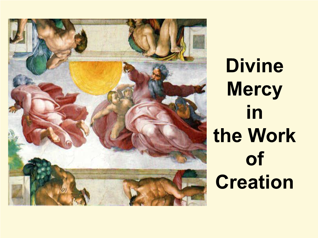 Divine Mercy in the Work of Creation