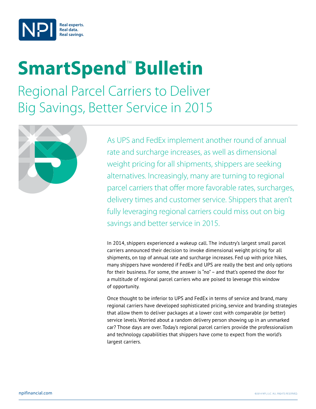 Smartspendtm Bulletin Regional Parcel Carriers to Deliver Big Savings, Better Service in 2015