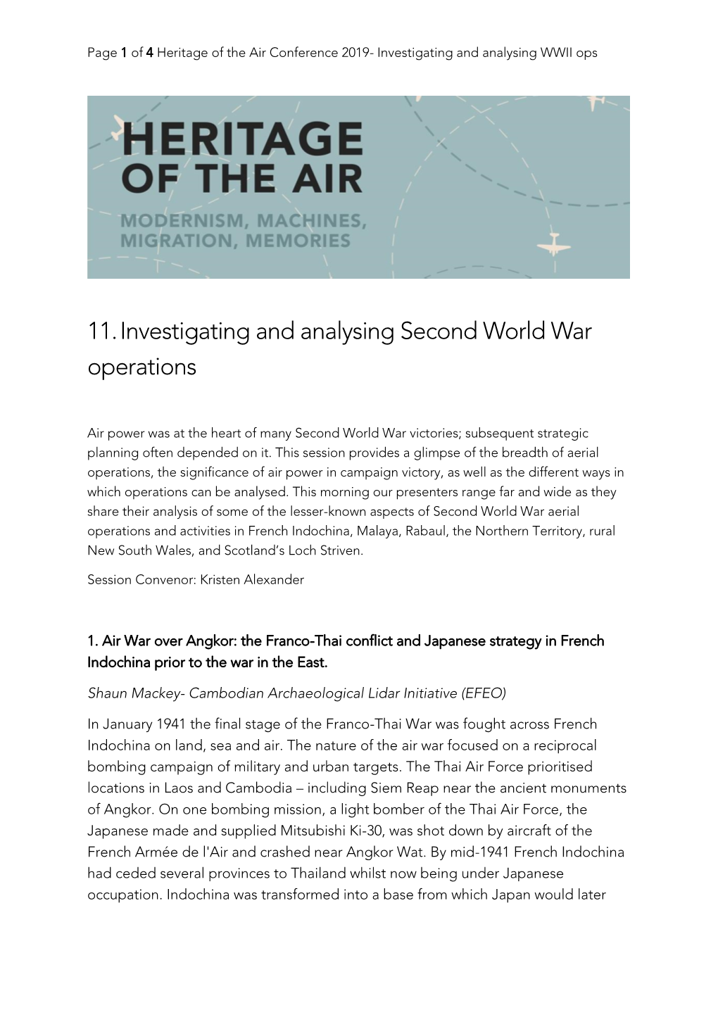 Investigating and Analysing WWII Ops Abstracts