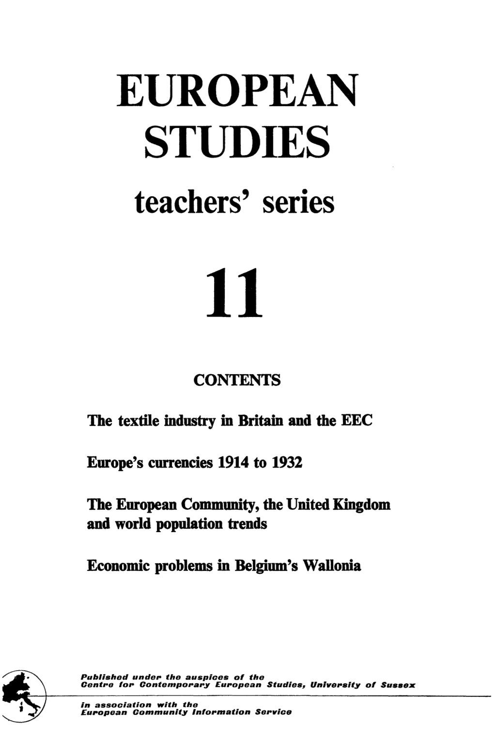 EUROPEAN STUDIES Teachers' Series 11