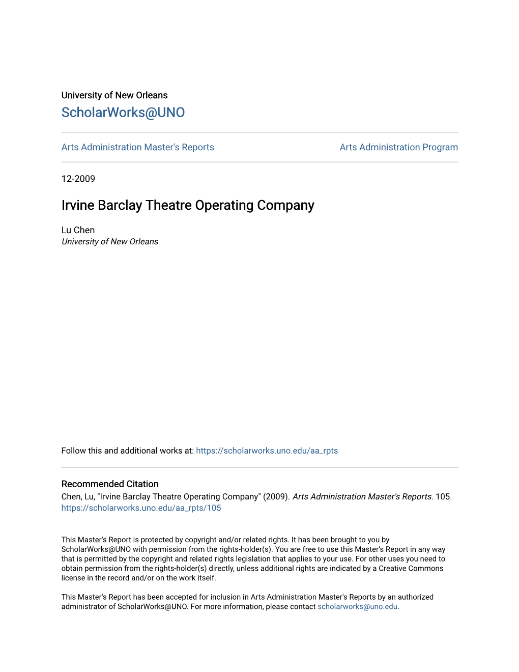 Irvine Barclay Theatre Operating Company