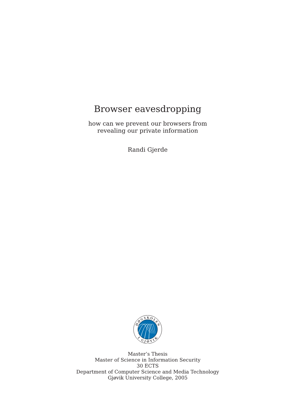 Browser Eavesdropping