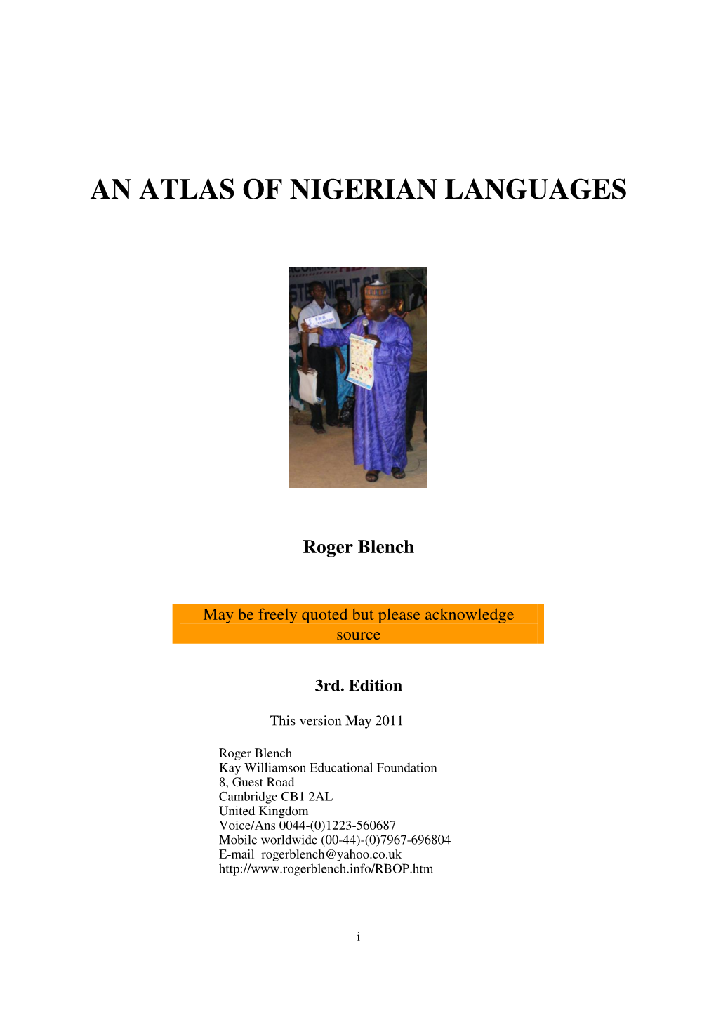 An Atlas of Nigerian Languages