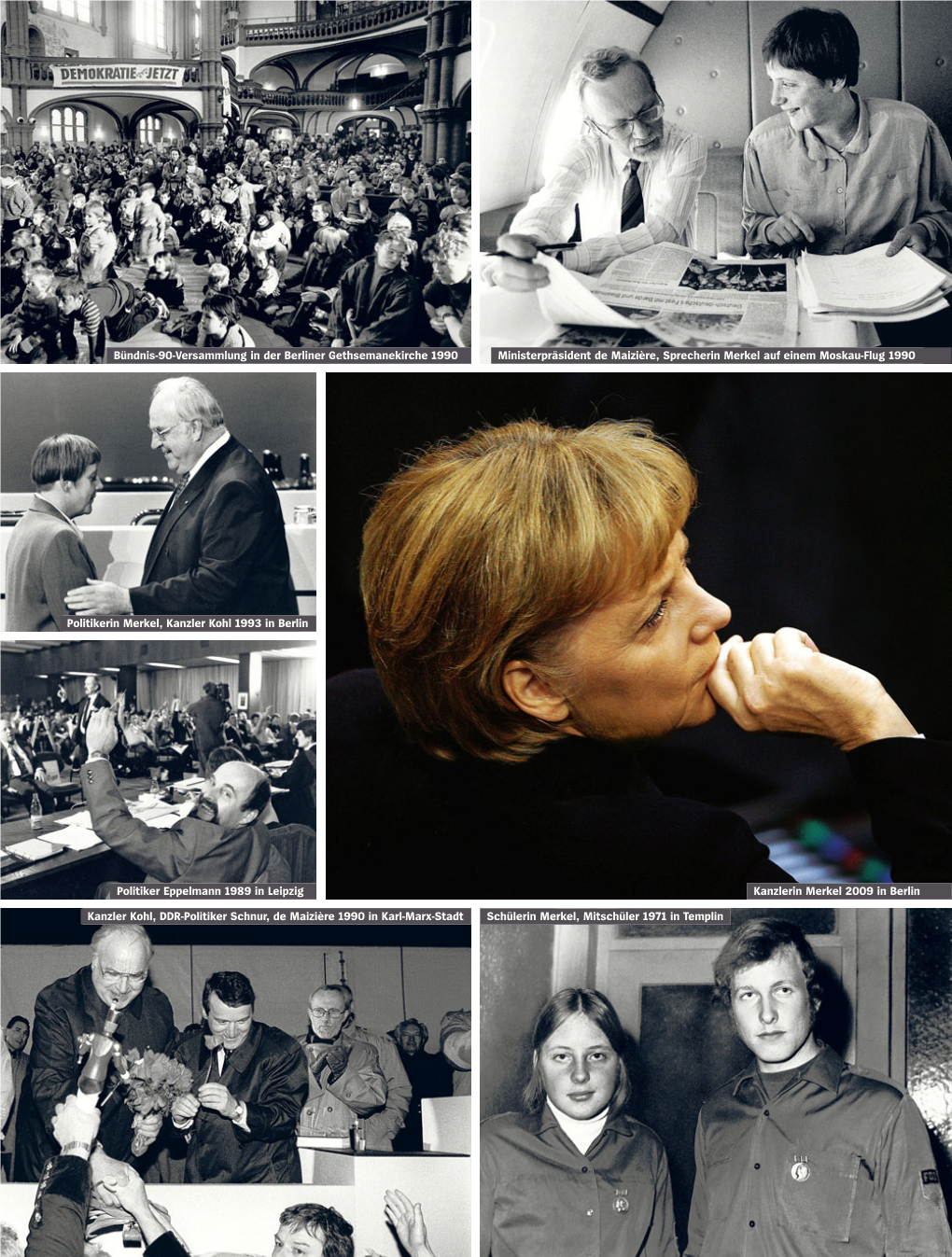 Bündnis-90-Versammlung in Der Berliner Gethsemanekirche 1990 Ministerpräsident De Maizière, Sprecherin Merkel Auf Einem Moskau-Flug 1990