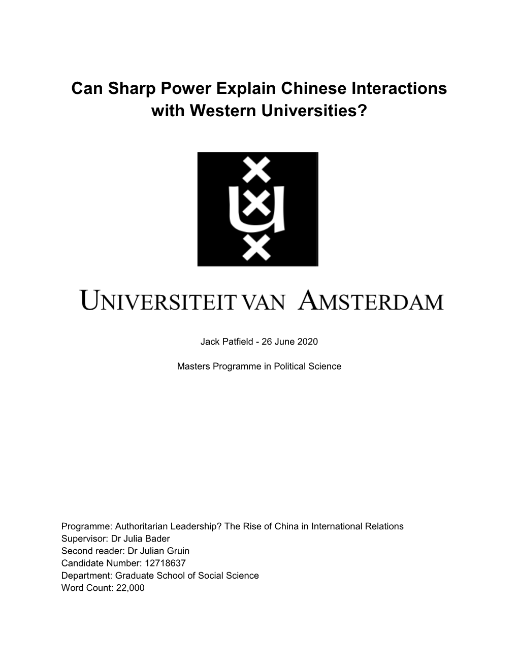 Can Sharp Power Explain Chinese Interactions with Western Universities?