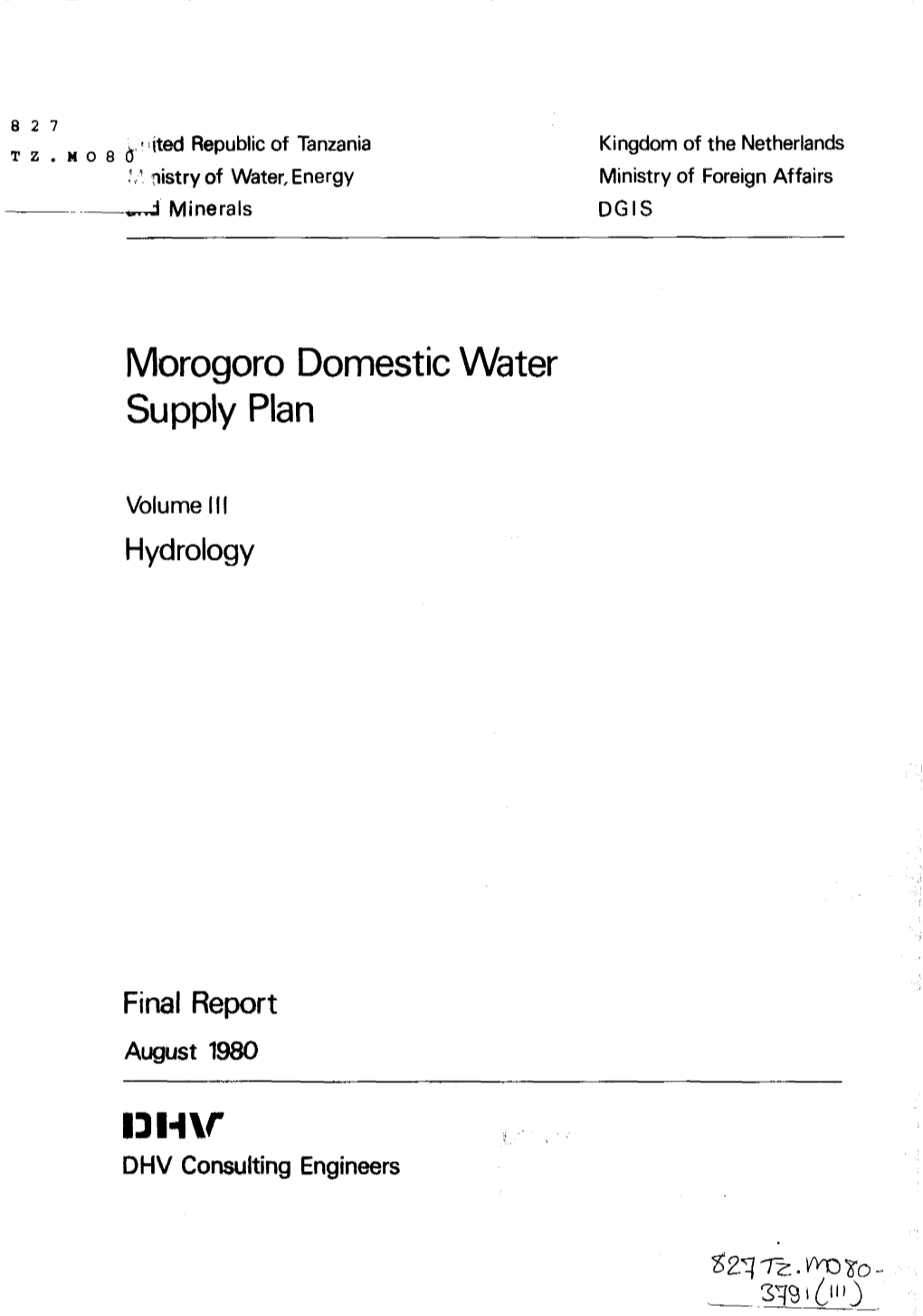 Morogoro Domestic Water Supply Plan 13