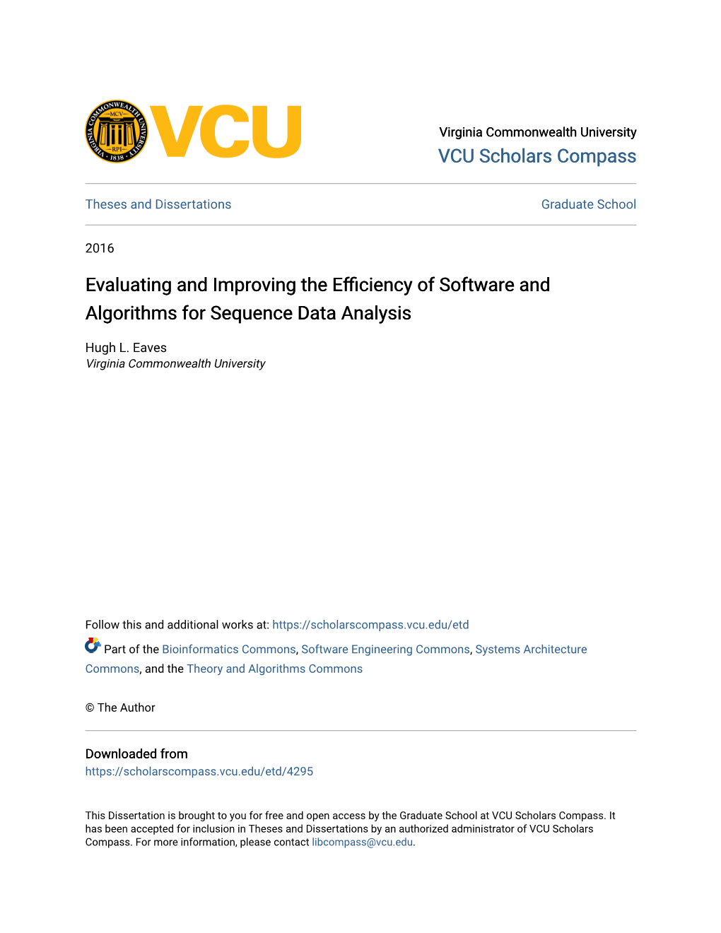 Evaluating and Improving the Efficiency of Software and Algorithms for Sequence Data Analysis