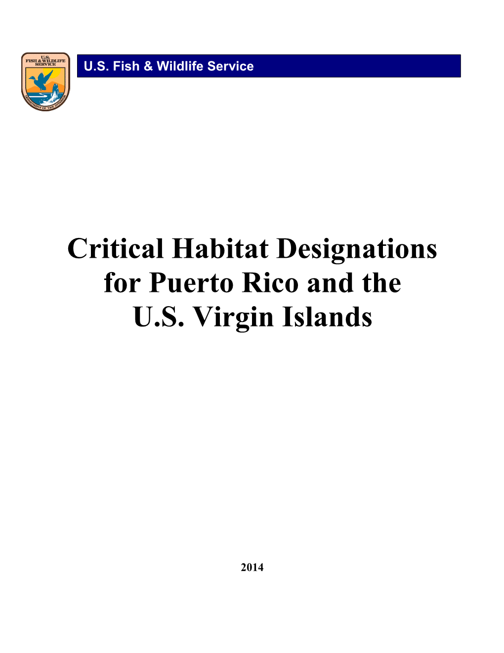 Habitat Designations for Puerto Rico and the U.S