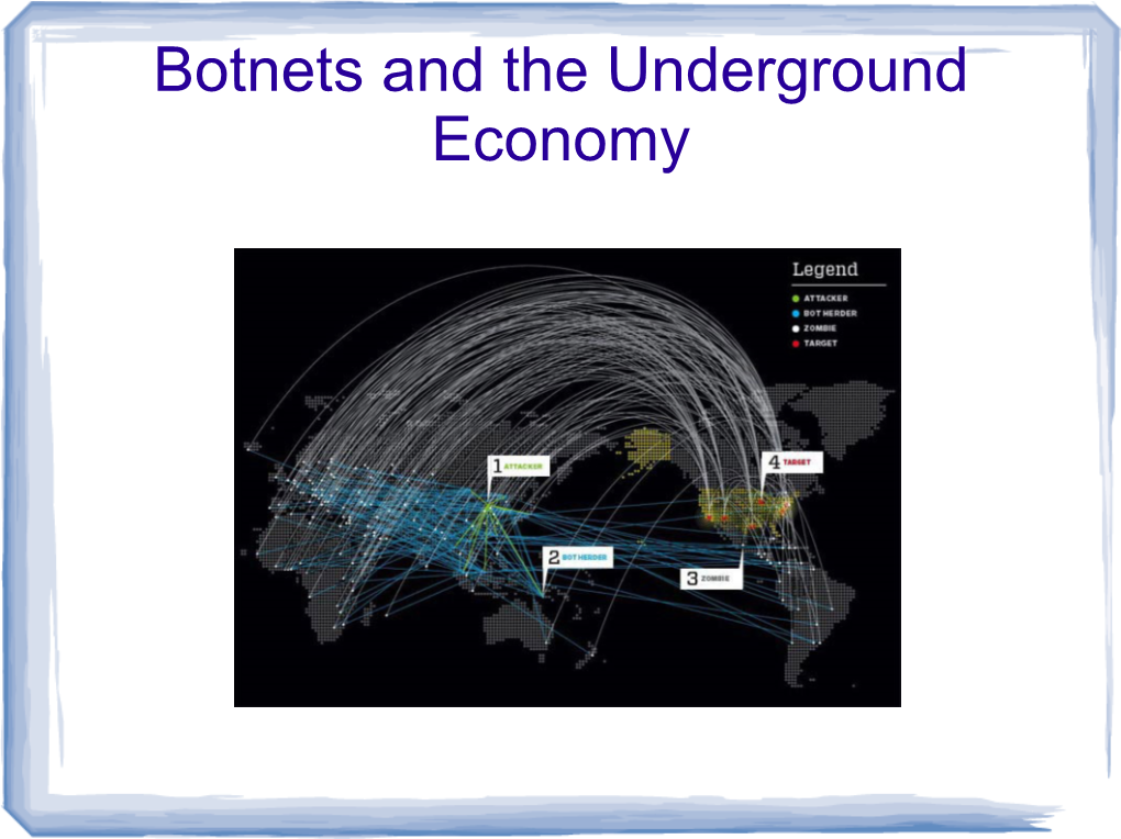 Botnets and the Underground Economy