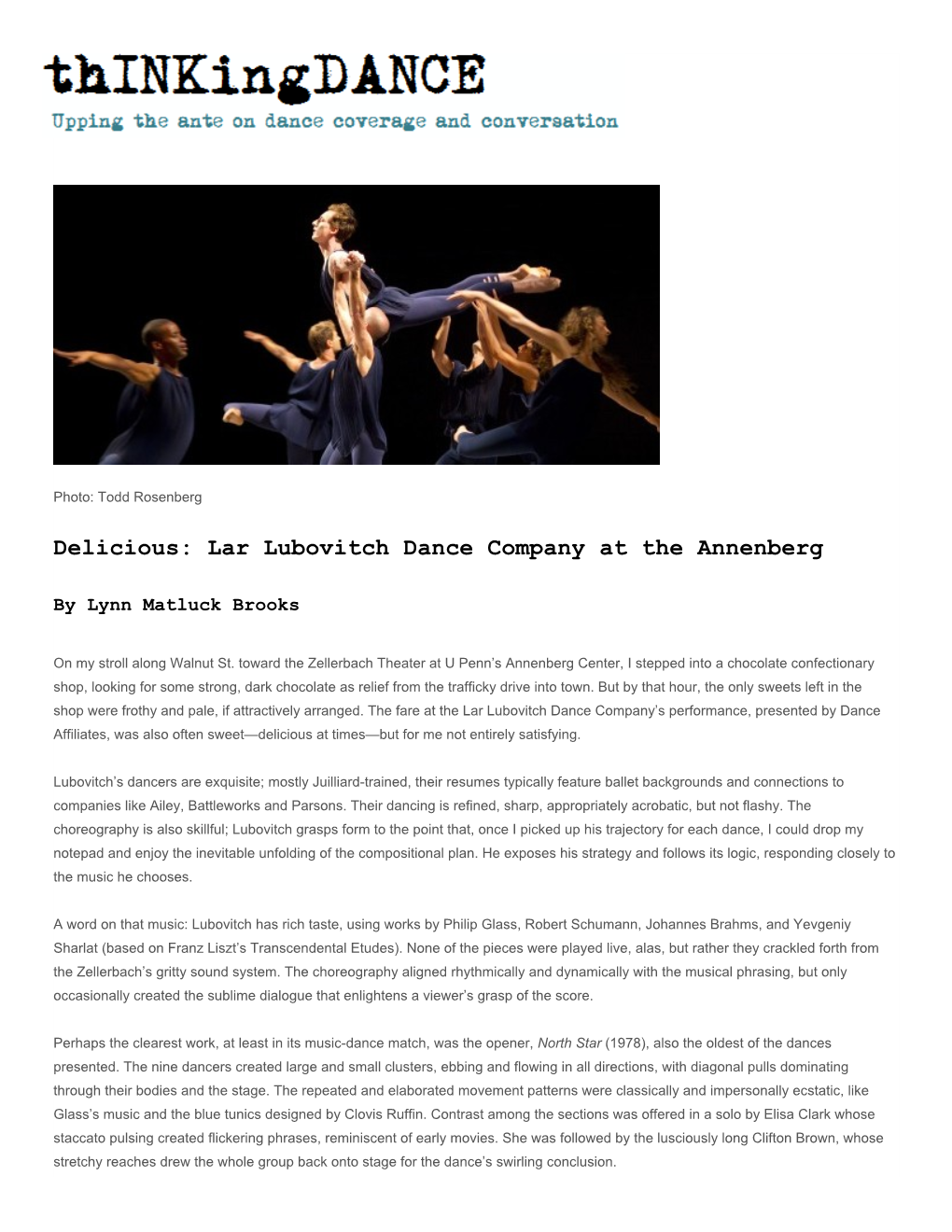 Delicious: Lar Lubovitch Dance Company at the Annenberg