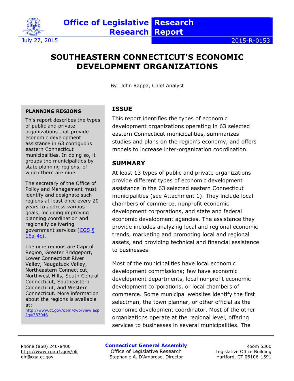 Southeastern Connecticut's Economic Development Organizations