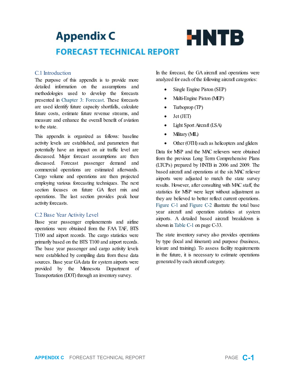 Appendix C Forecast Technical Report Page C-1