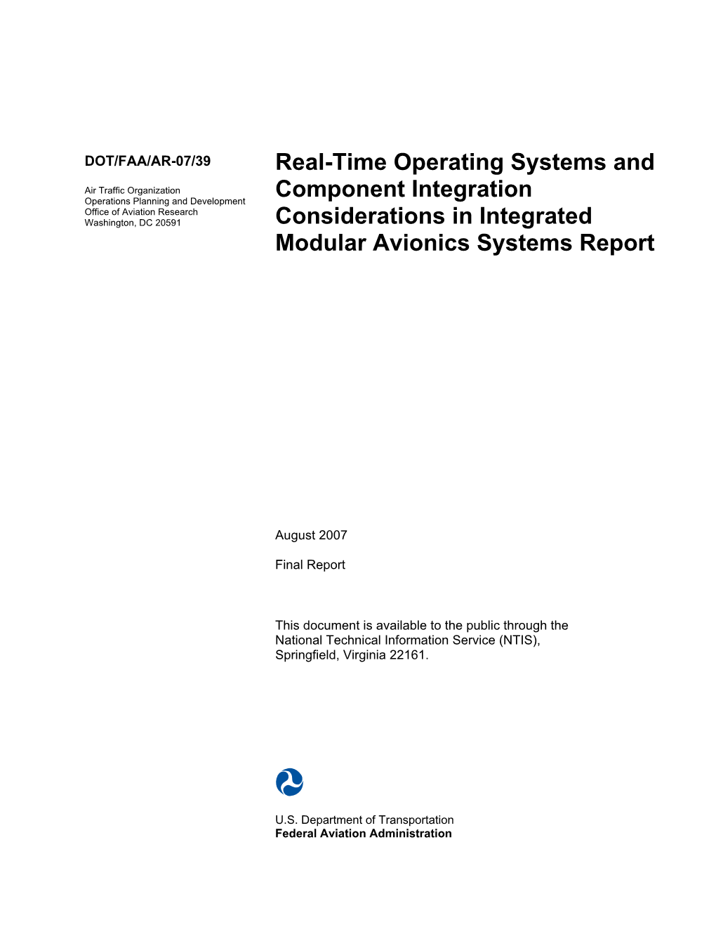 Real Time Operating Systems and Component Integration