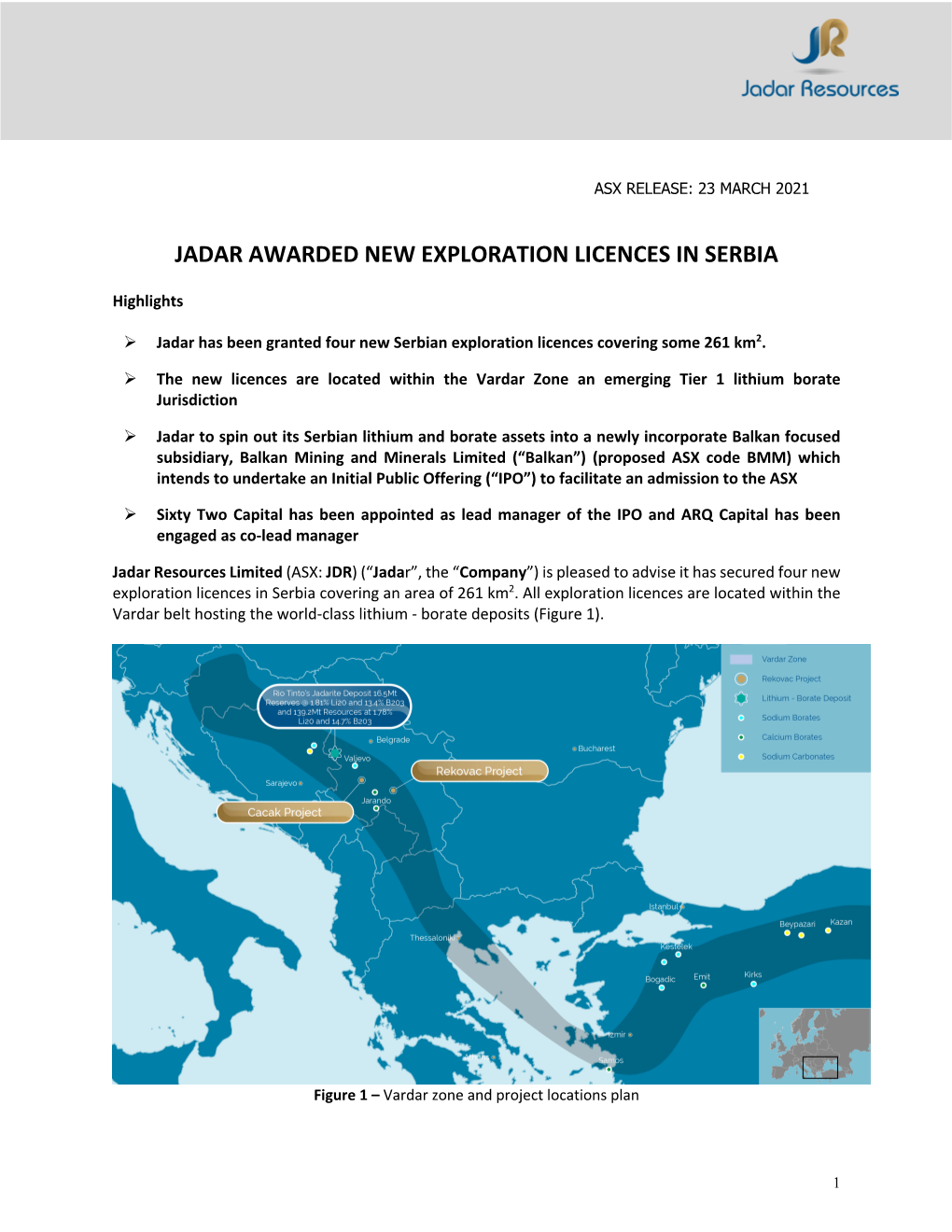 Jadar Awarded New Exploration Licences in Serbia