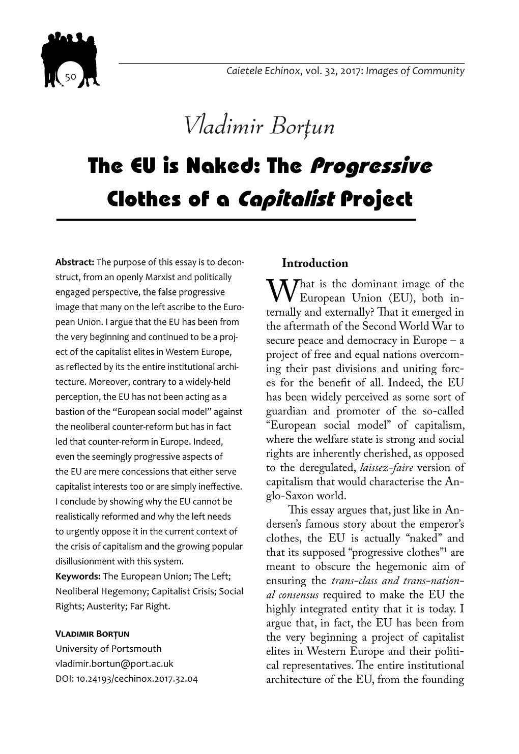 Vladimir Bor]Un the EU Is Naked: the Progressive Clothes of a Capitalist Project