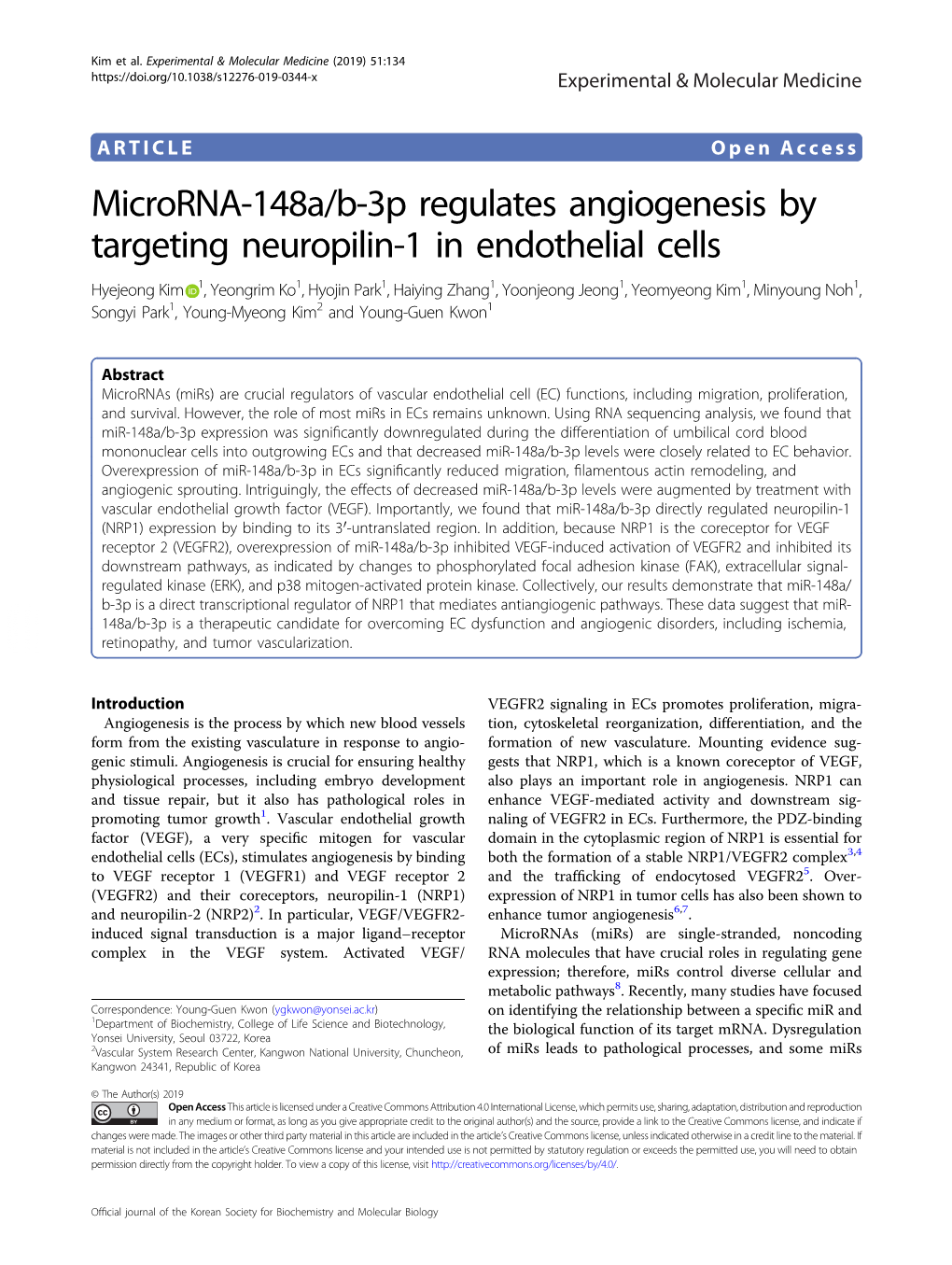 Microrna-148A/B-3P Regulates Angiogenesis by Targeting Neuropilin-1 in Endothelial Cells