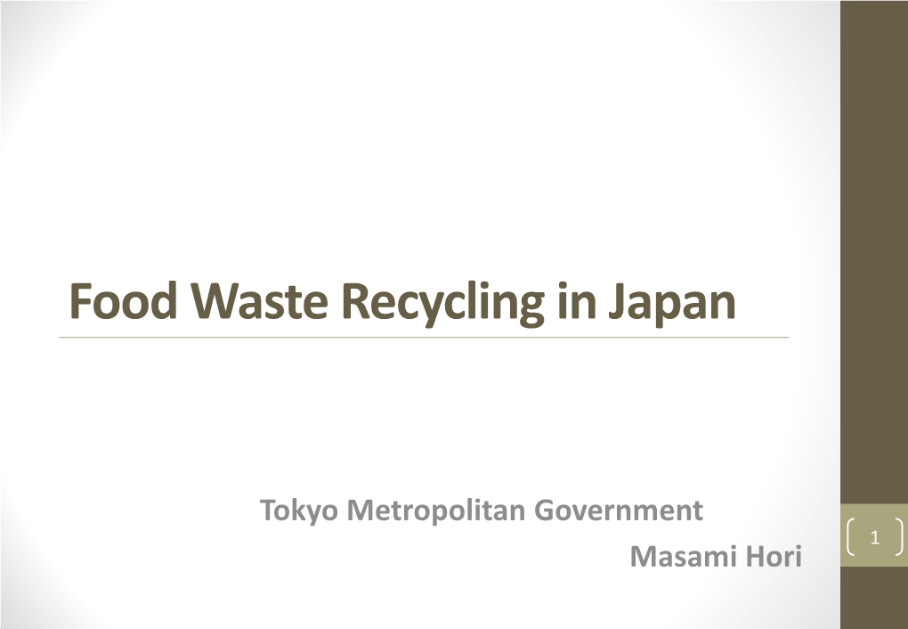 Food Waste Recycling in Japan