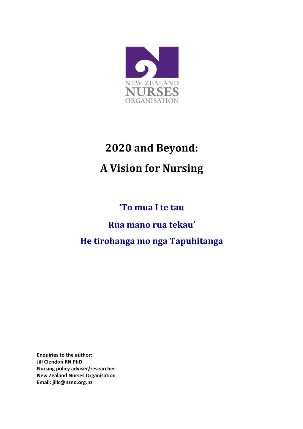 2020 and Beyond: a Vision for Nursing