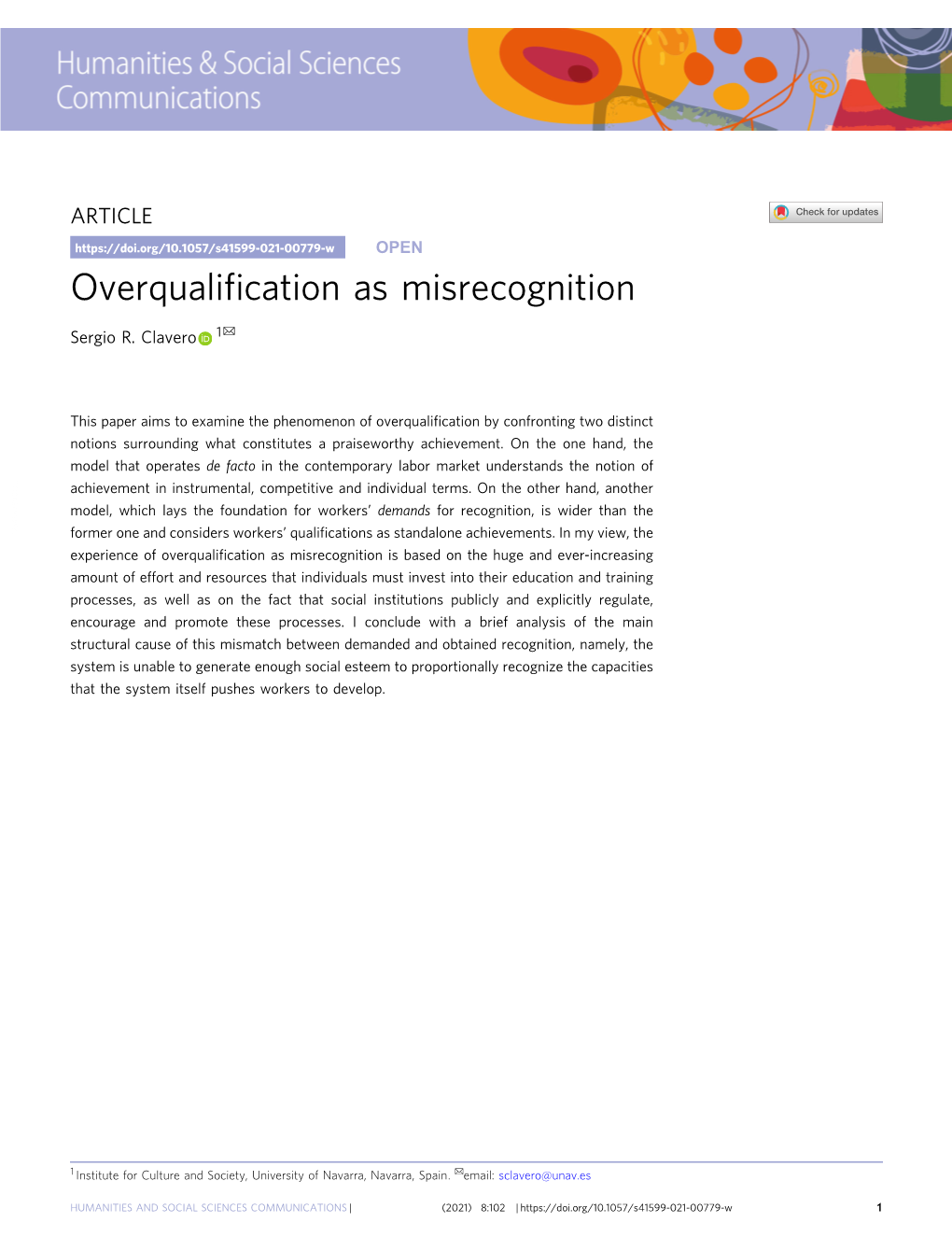Overqualification As Misrecognition
