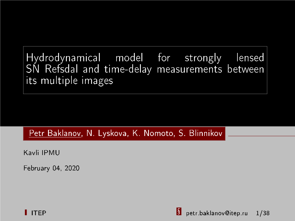 Hydrodynamical Model for Strongly Lensed SN Refsdal and Time-Delay Measurements Between Its Multiple Images