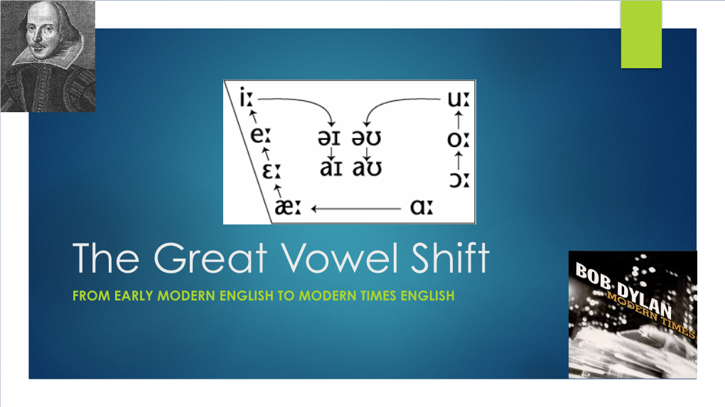 The Great Vowel Shift from EARLY MODERN ENGLISH to MODERN TIMES ENGLISH Historical Curiosity