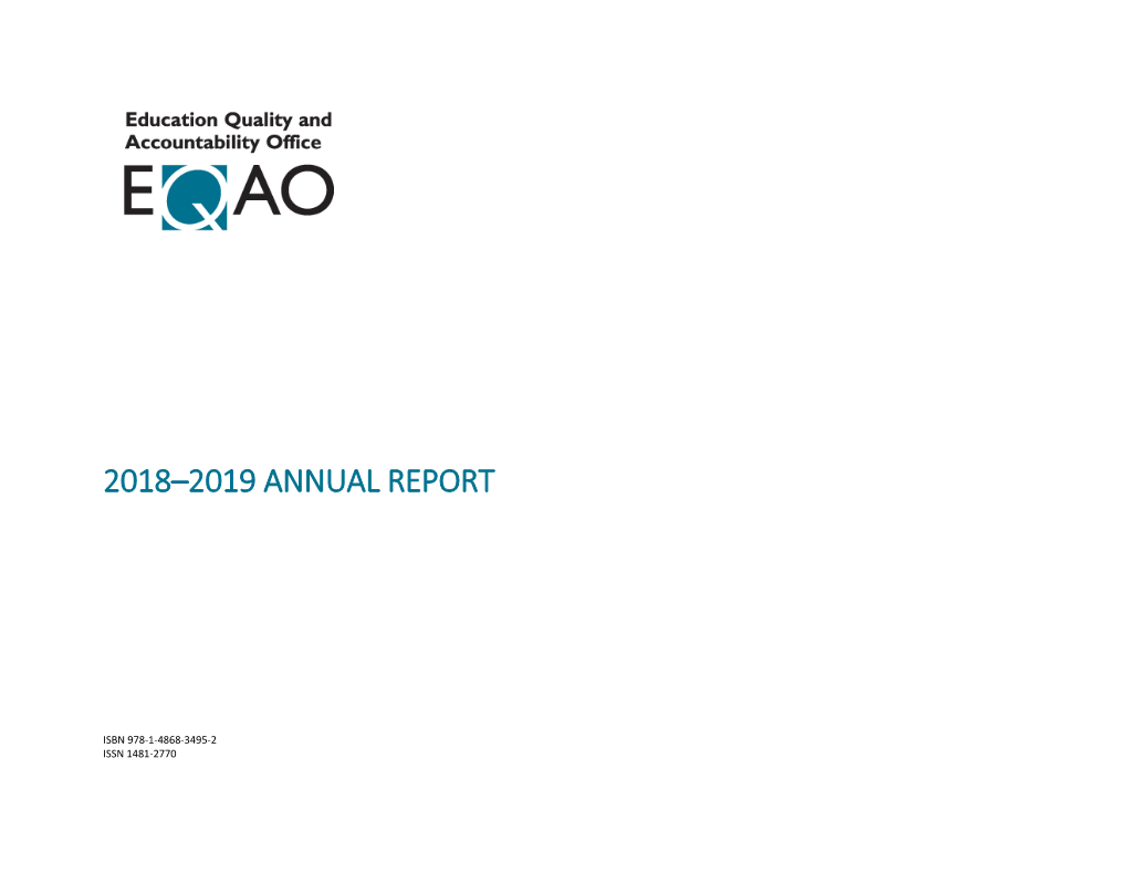 EQAO 2018-2019 Annual Report