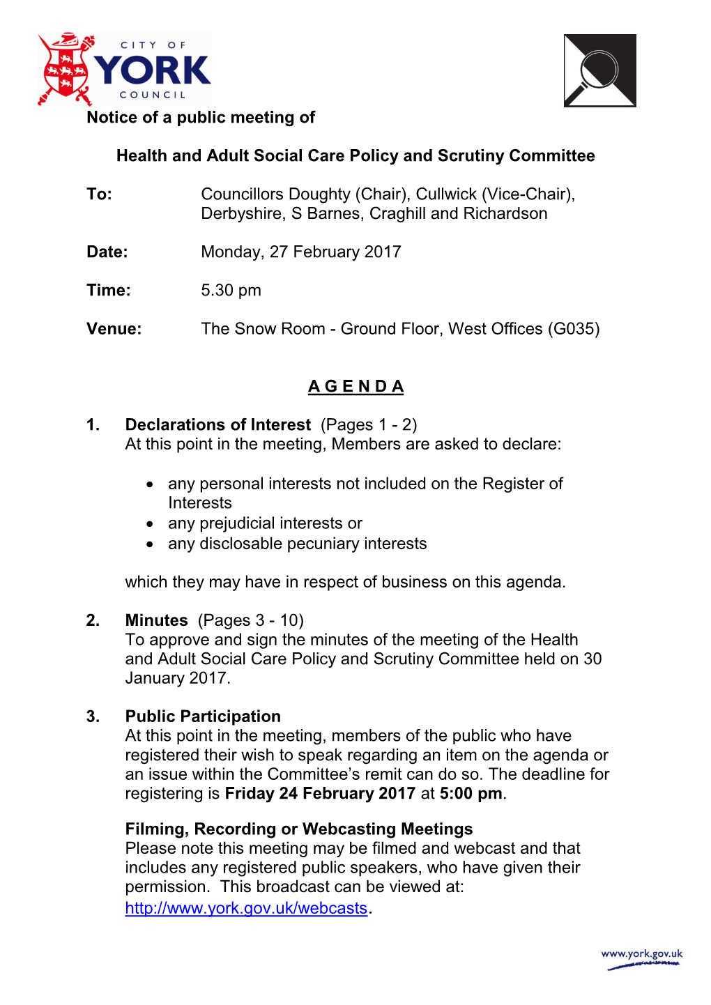 (Public Pack)Agenda Document for Health and Adult Social Care Policy