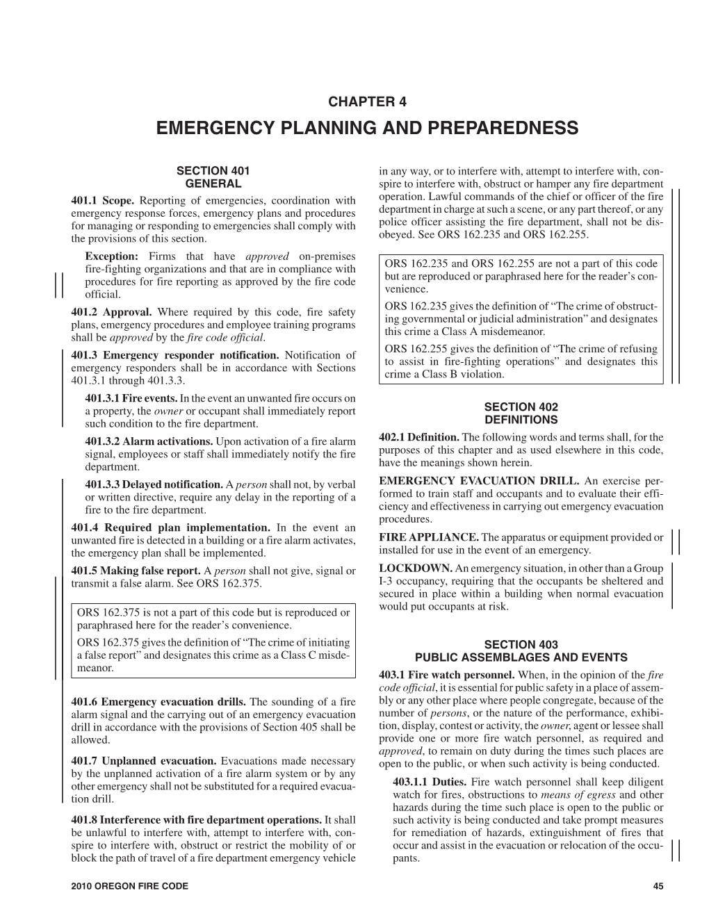 Chapter 4 Emergency Planning and Preparedness