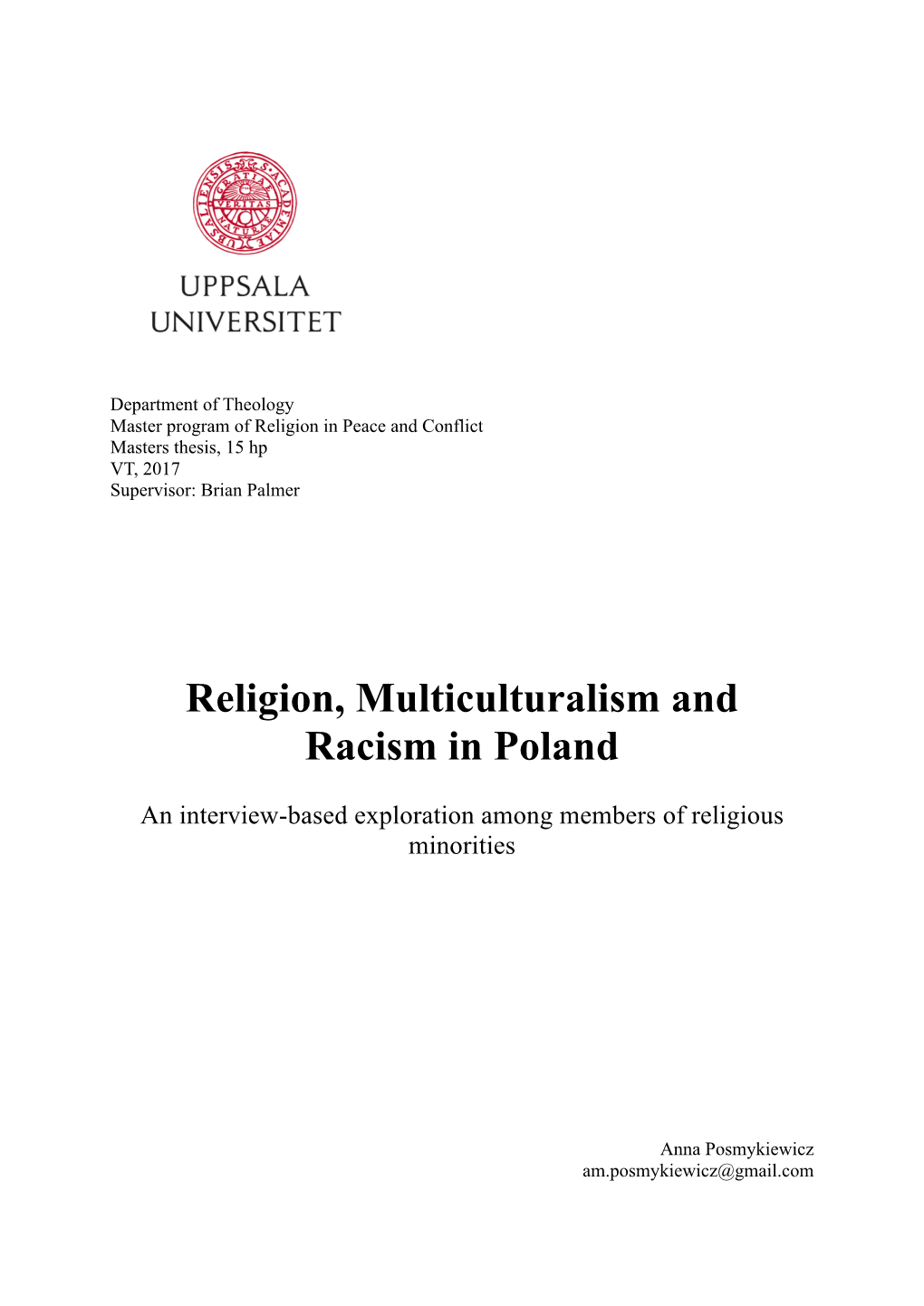 Religion, Multiculturalism and Racism in Poland