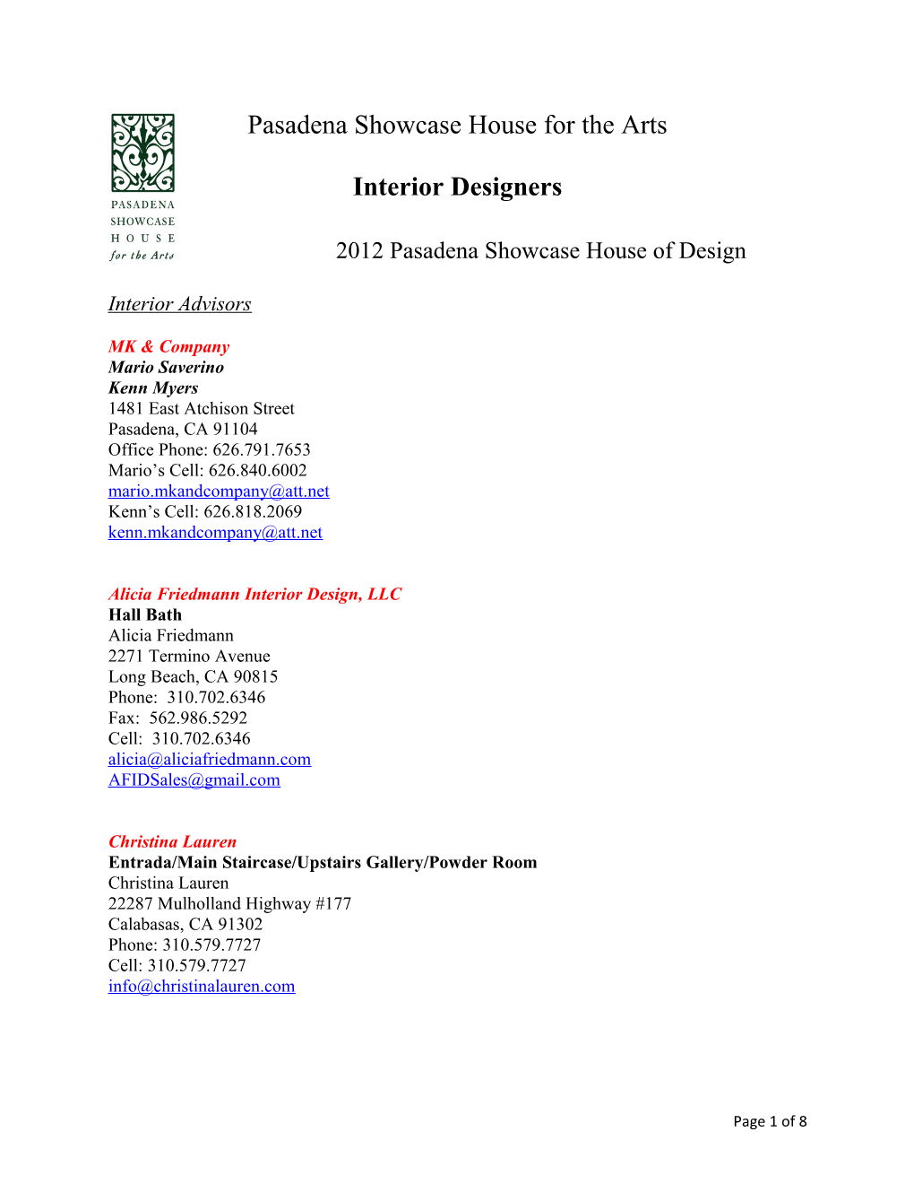 Interior Designers