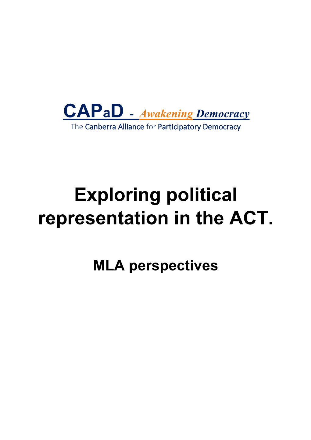Exploring Political Representation in the ACT