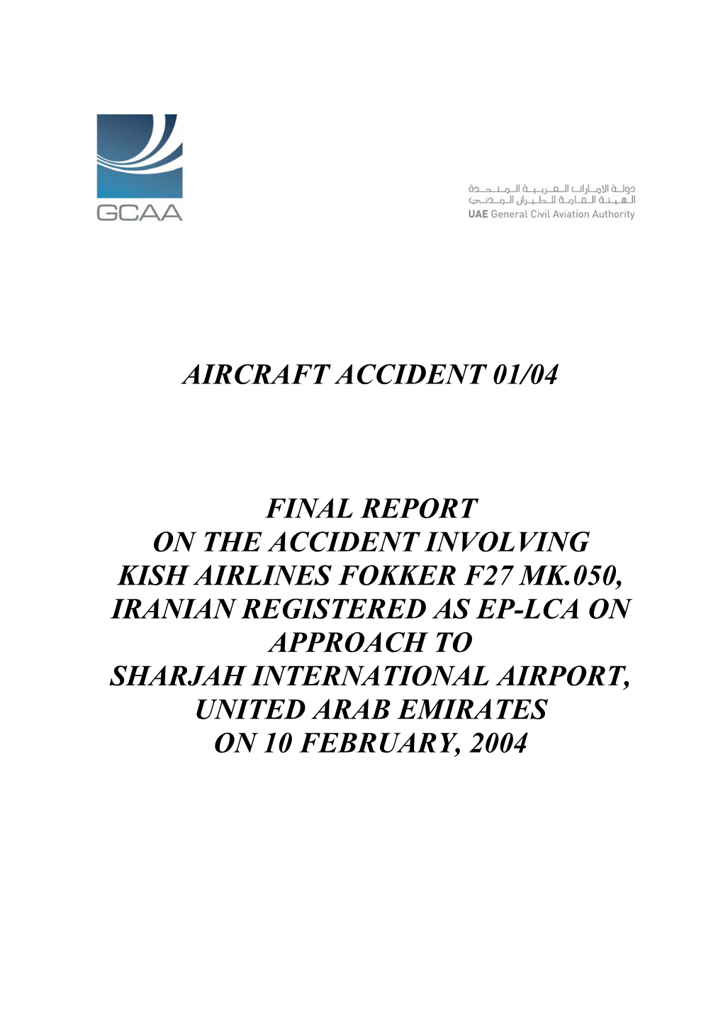 Aircraft Accident 01/04