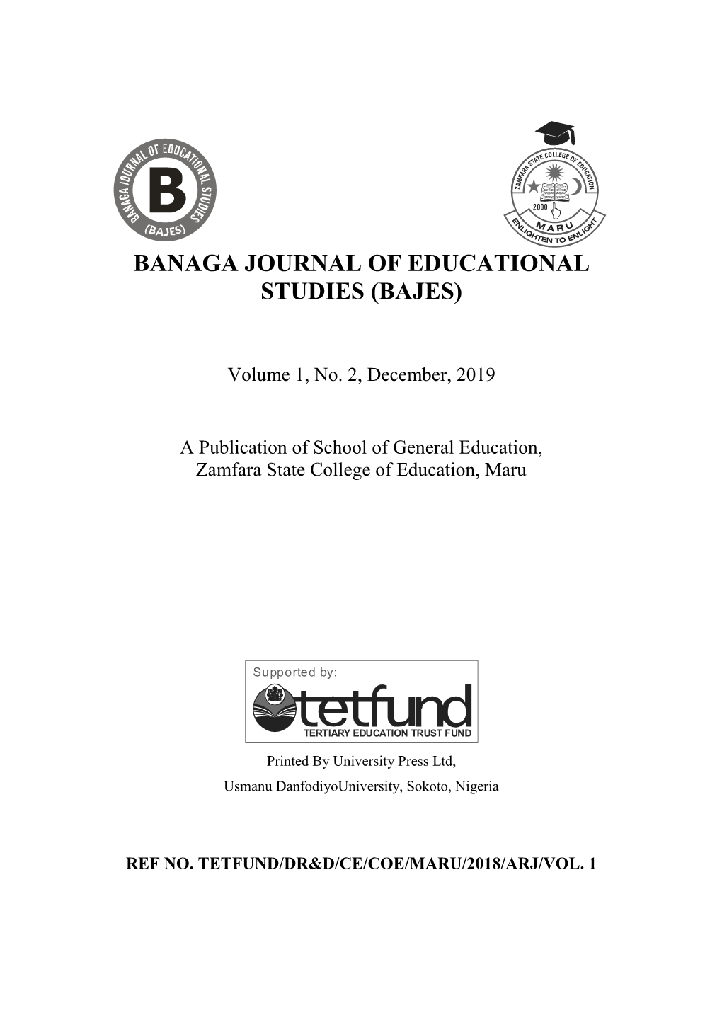 Banaga Journal of Educational Studies (Bajes)