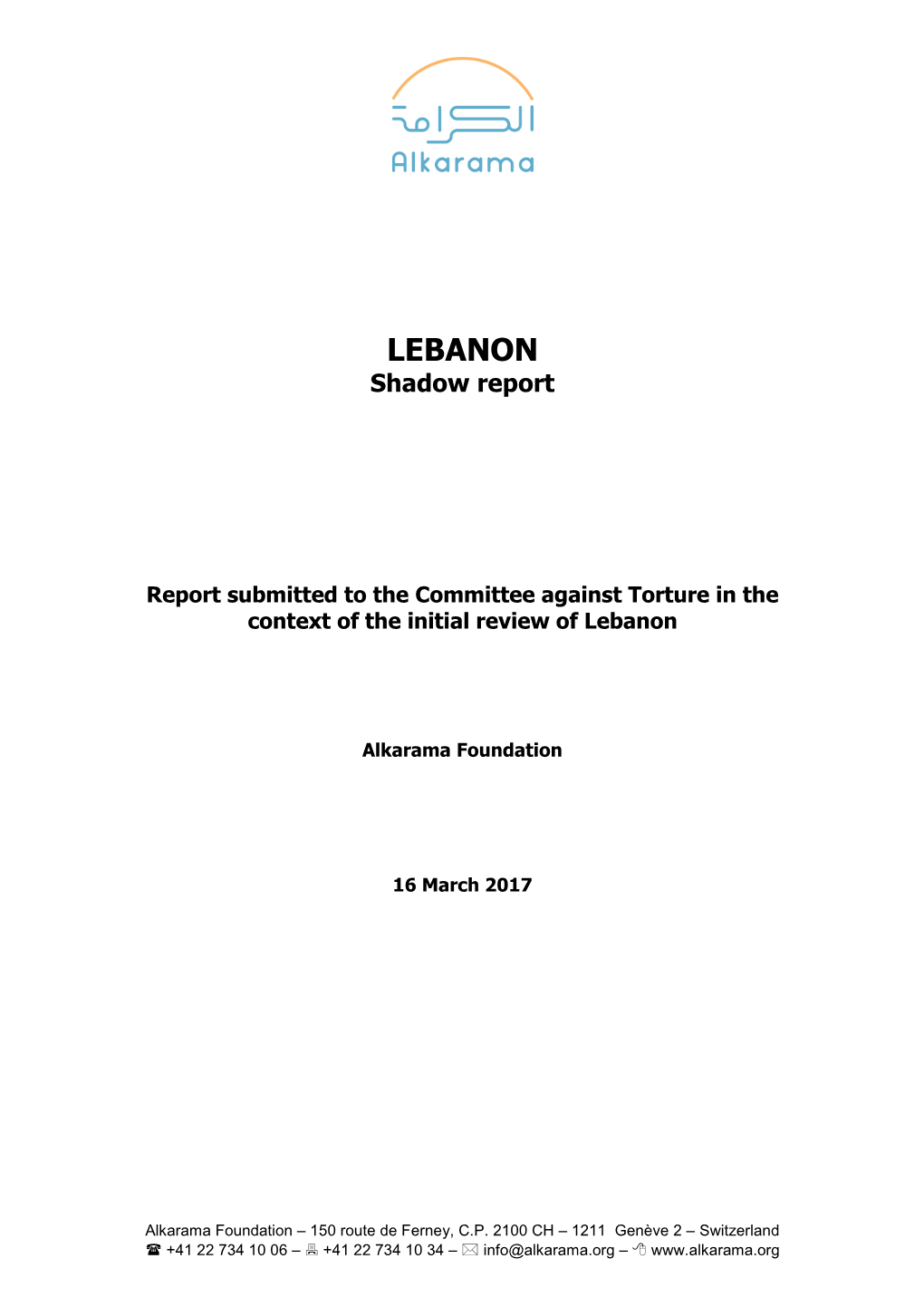 LEBANON Shadow Report