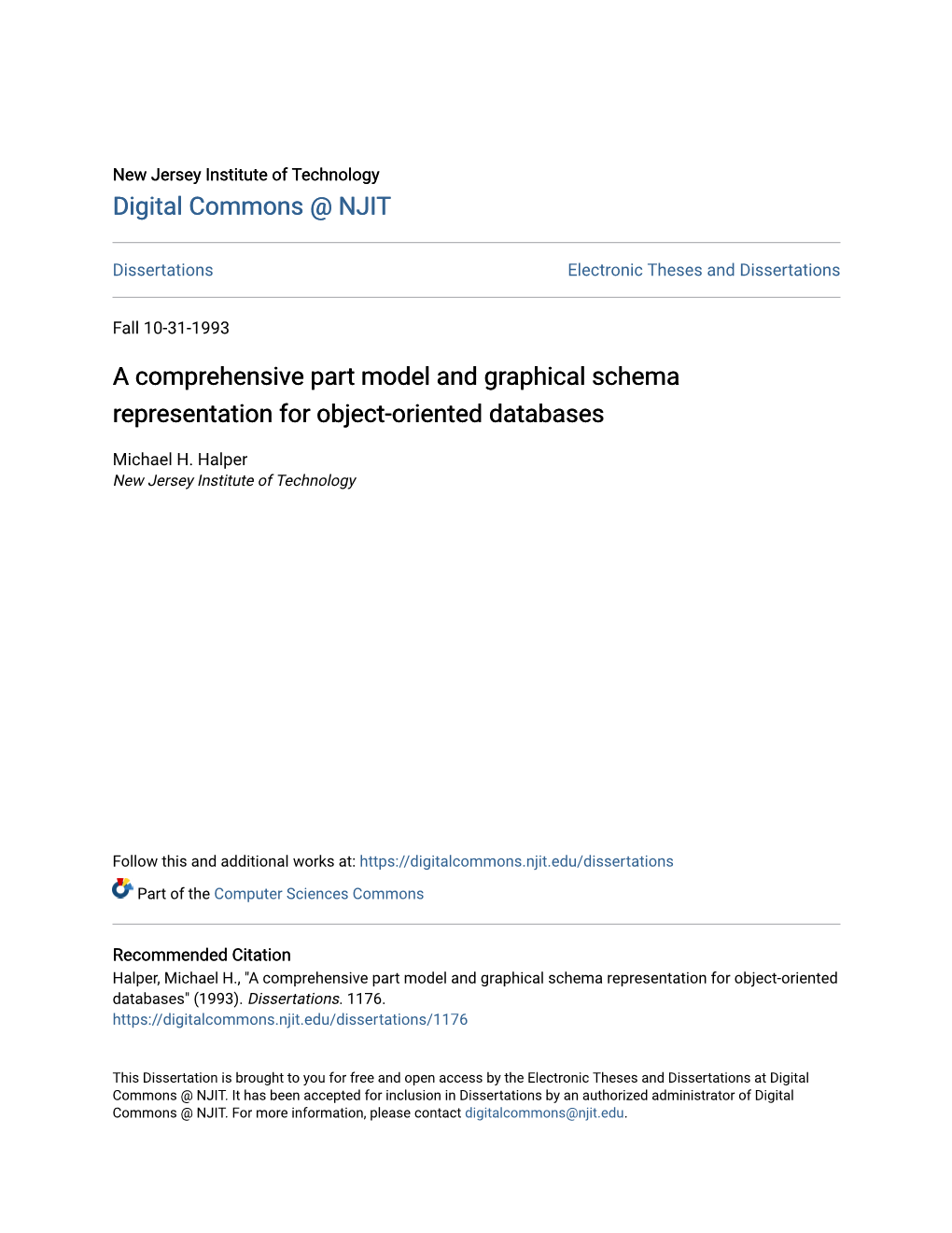 A Comprehensive Part Model and Graphical Schema Representation for Object-Oriented Databases