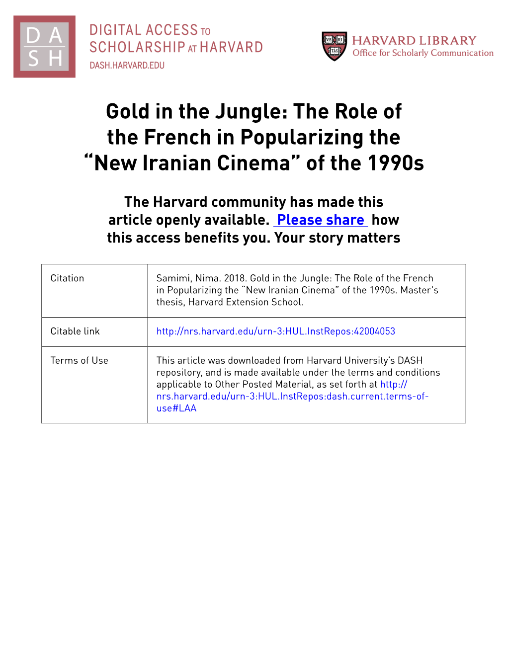 New Iranian Cinema” of the 1990S