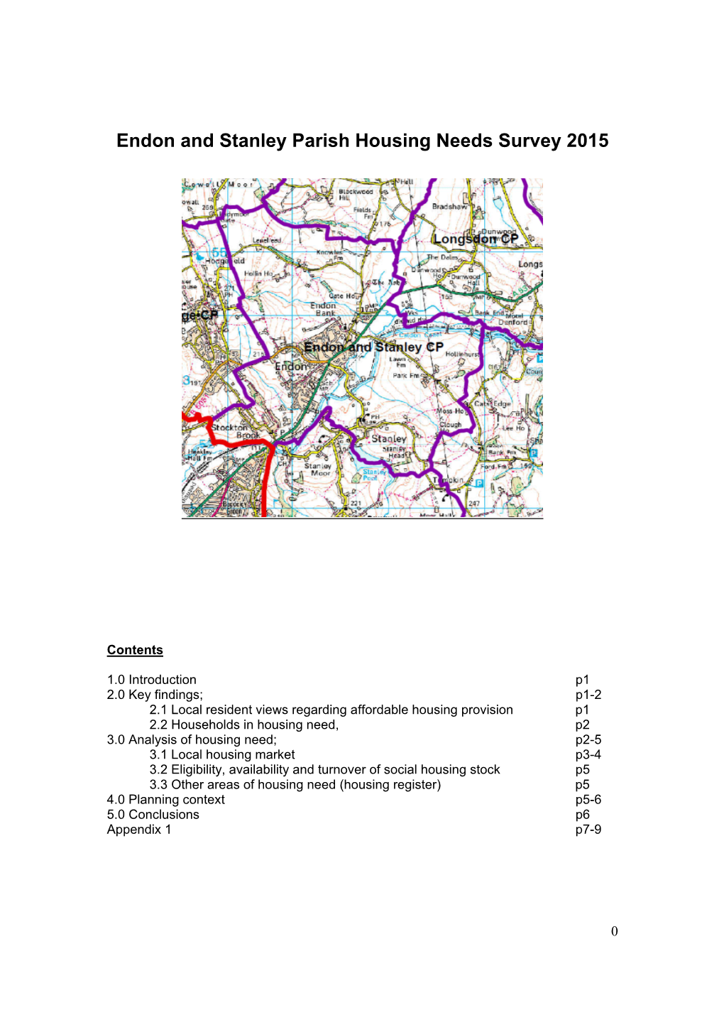 Endon & Stanley Parish Housing Needs Survey