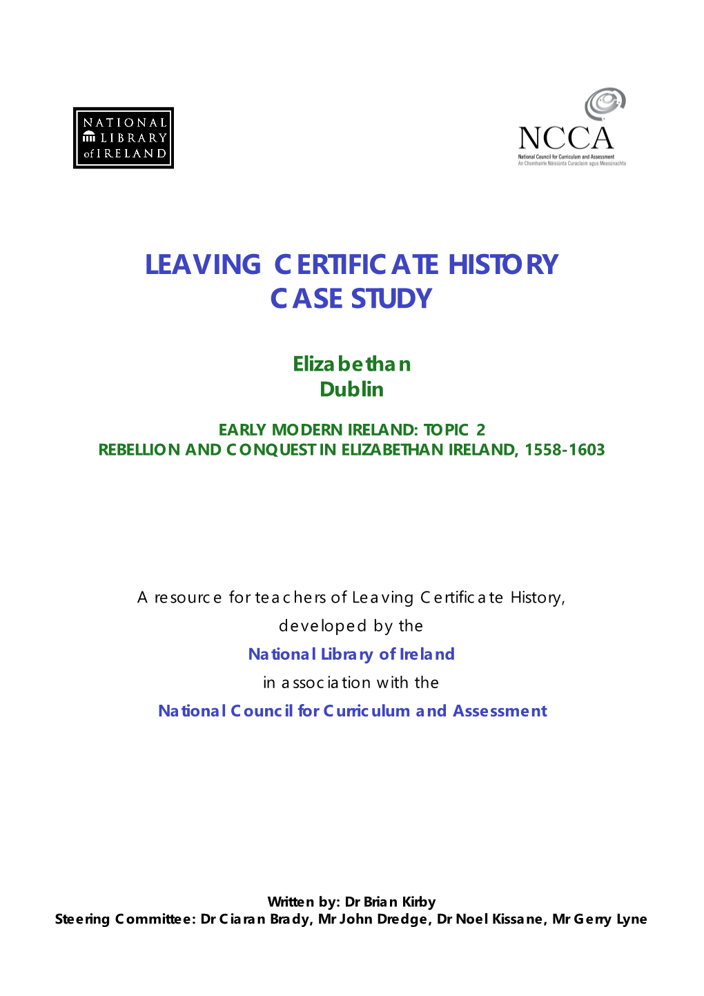 Elizabethan Dublin. NLI Cs2a Elizabethandublin.Pdf