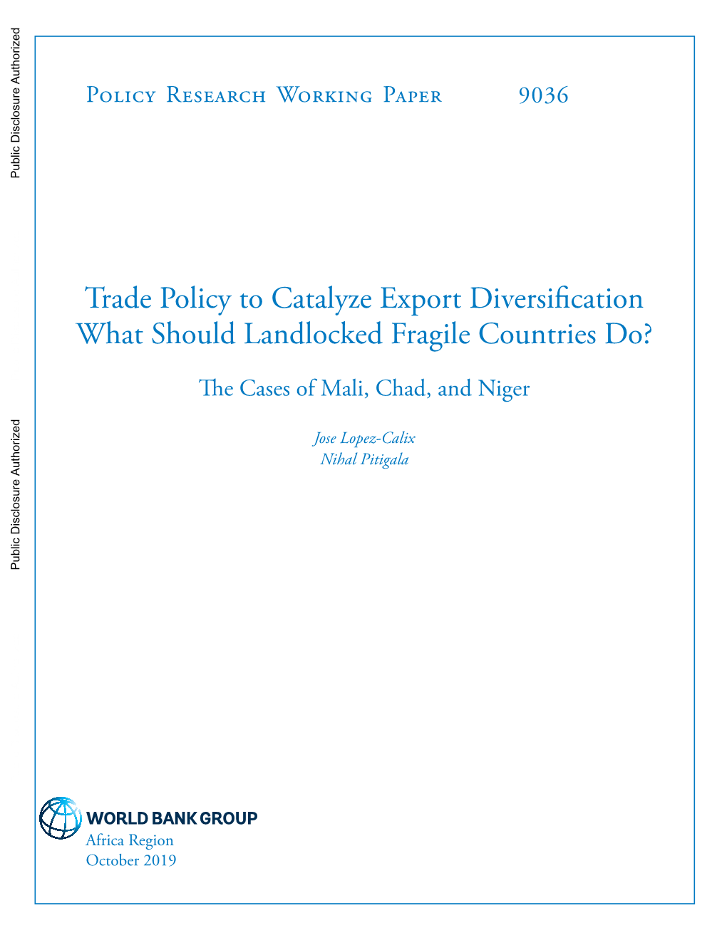 Trade Policy to Catalyze Export Diversification What Should Landlocked Fragile Countries Do?