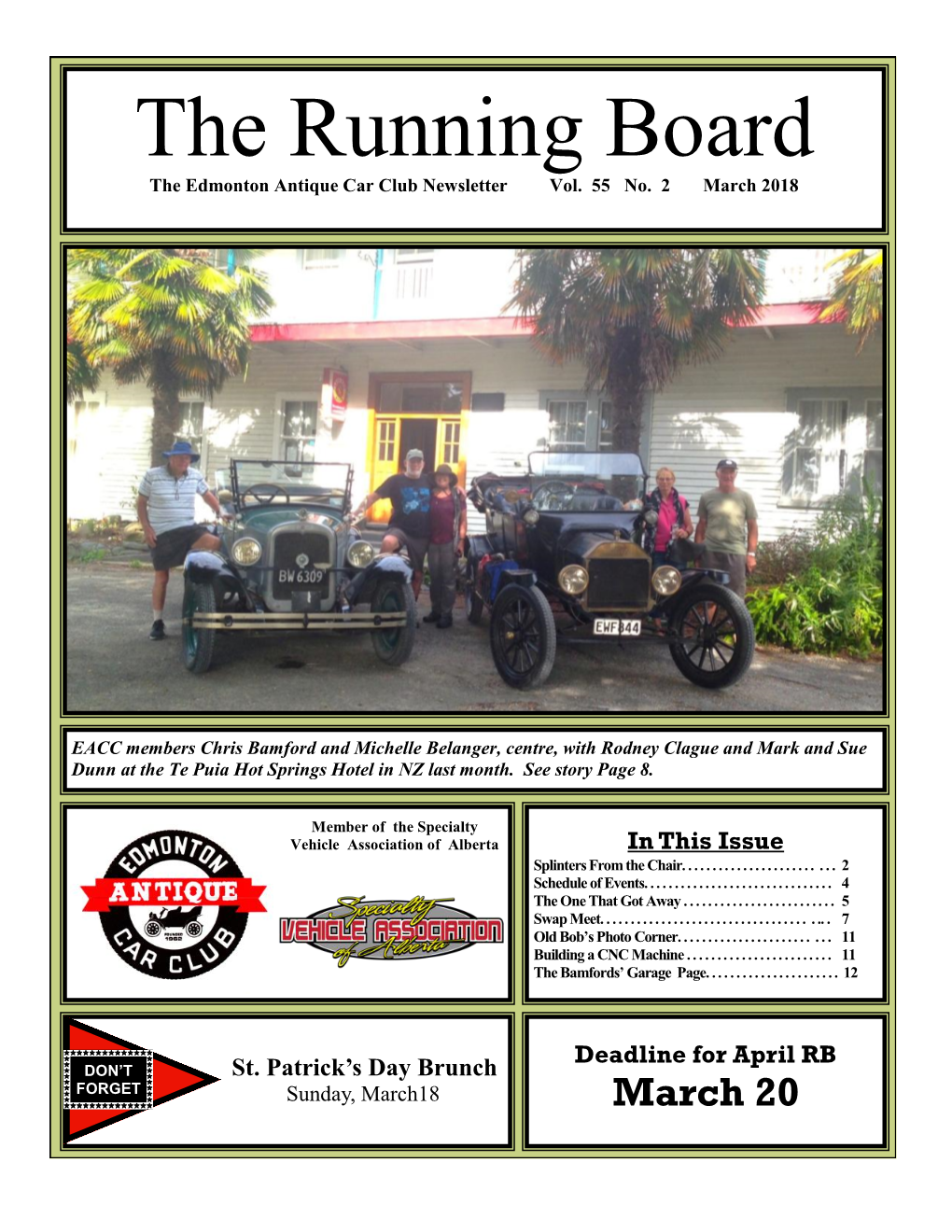 The Running Board the Edmonton Antique Car Club Newsletter Vol