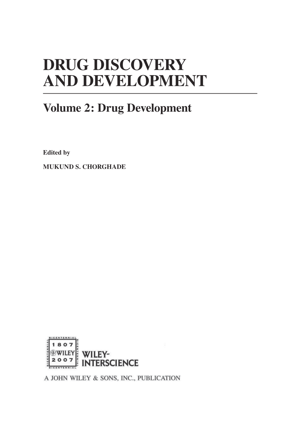 Drug Discovery and Development